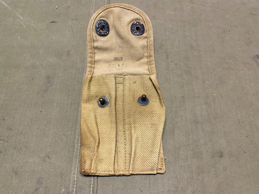 ORIGINAL WWI WWII US ARMY M1910 .45 PISTOL BELT AMMO POUCH