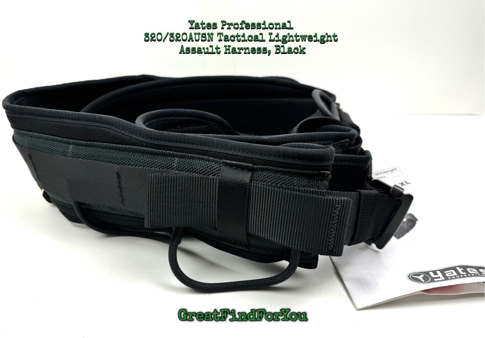 Yates Professional 320/320AUSN Tactical Lightweight Assault Harness, Black,