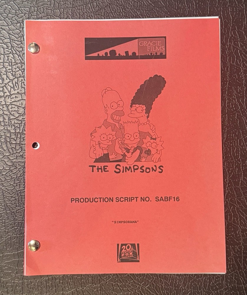 Original “Simpsorama” Episode Production Script No. SABF16 Table Draft 2013