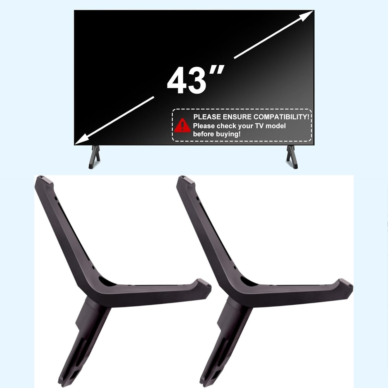 For Samsung 43" UN43TU7000F Leg Stand Feet Base Pedestal BN96-50854A BN96-50855A