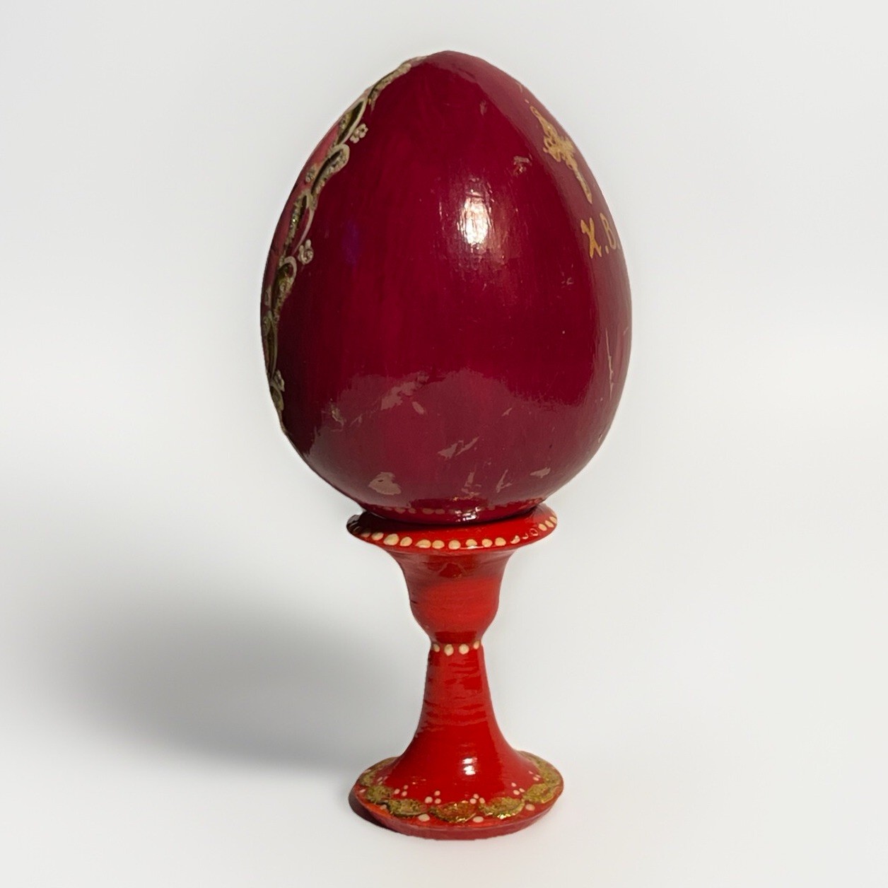 Folk Art Handpainted Wooden Pluto Water Egg French Lick,Indiana