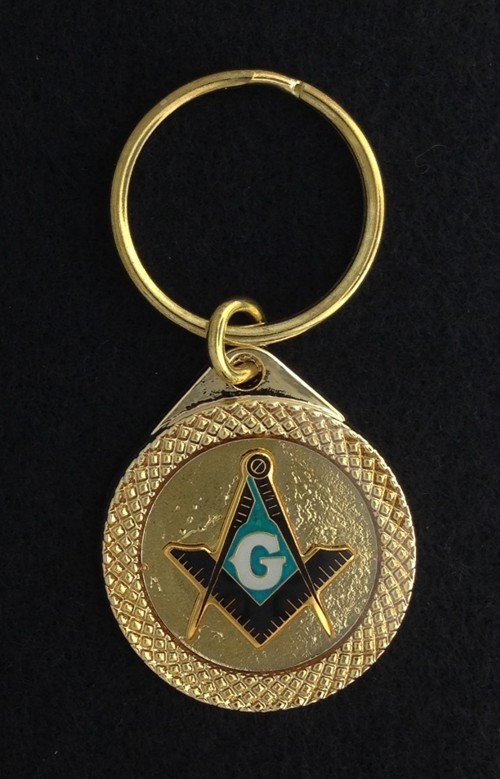 Masonic Key Tag with Enameled Emblem (MKC-2)