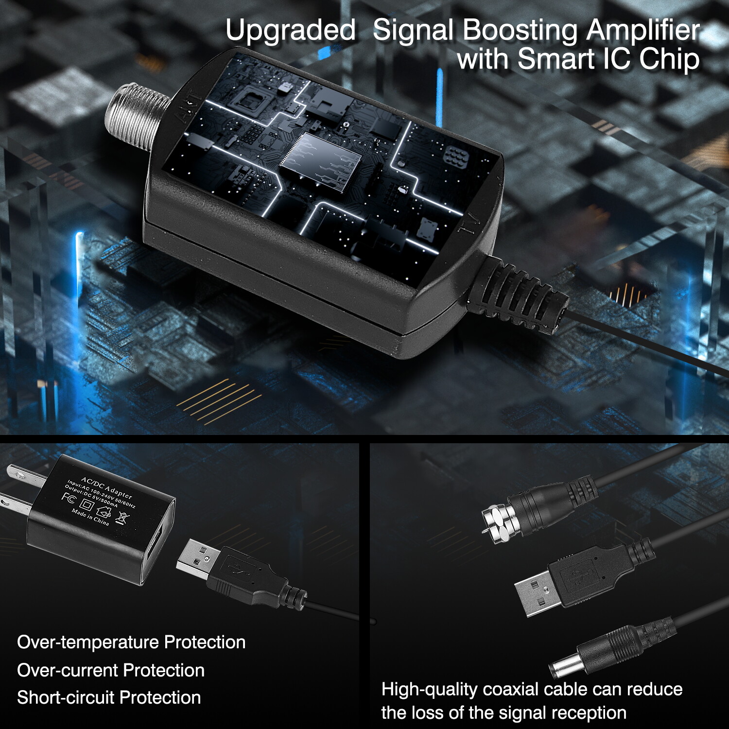 5600 Miles Digital TV Antenna Indoor HDTV Amplified Signal Booster 4K HD 1080P.