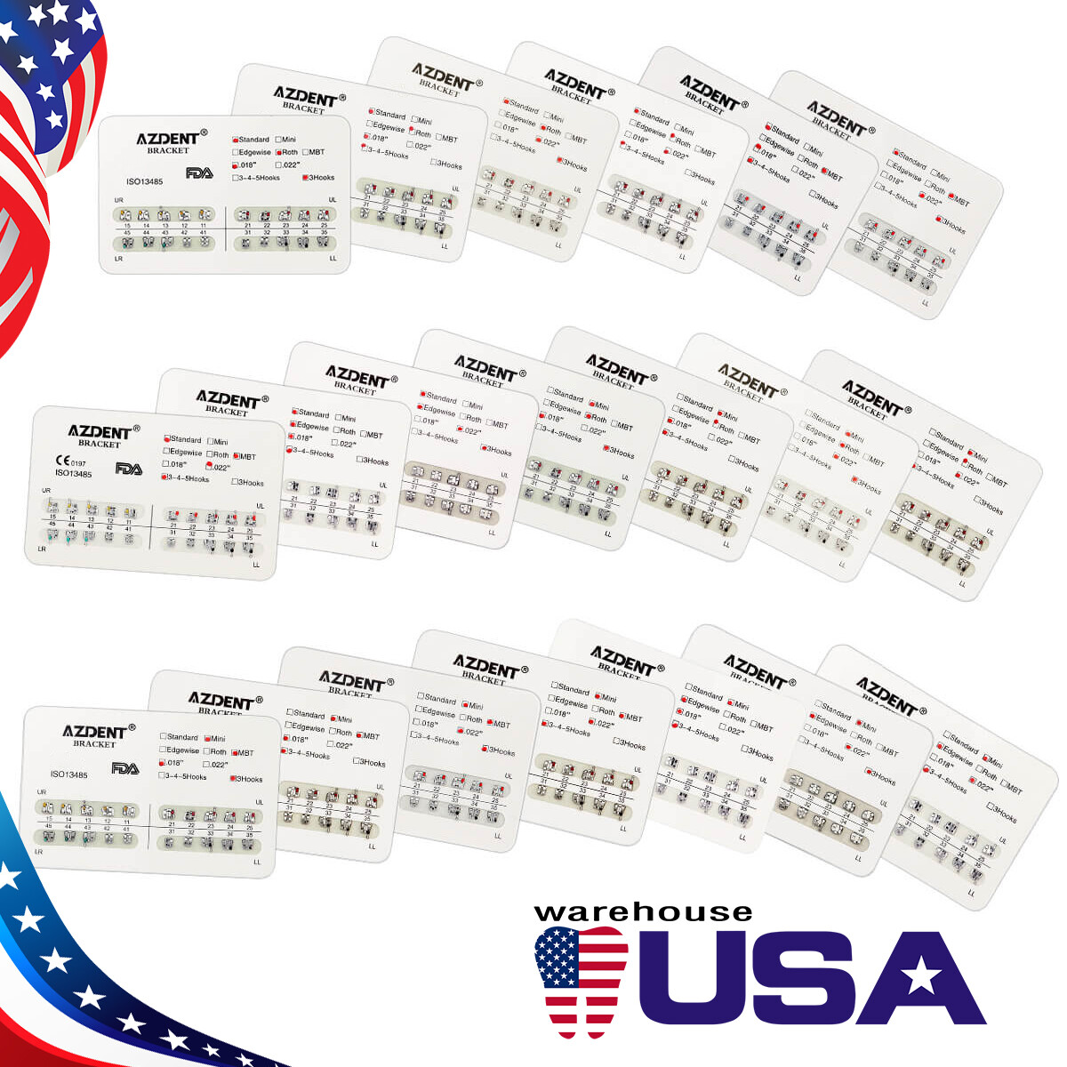 Dental Orthodontic Brackets Braces/ Glue Bonding Light Cure Resin Composite Kit