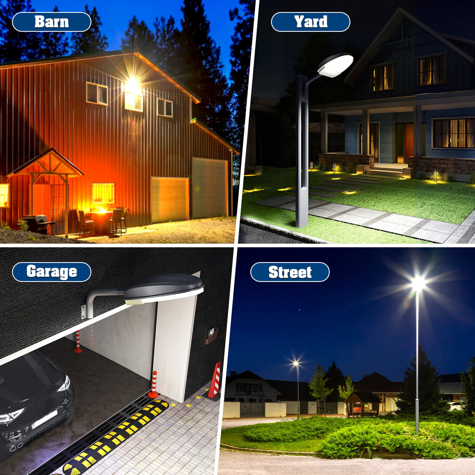 Outdoor LED Yard Street Light Dusk to Dawn Light Waterproof Security Lighting