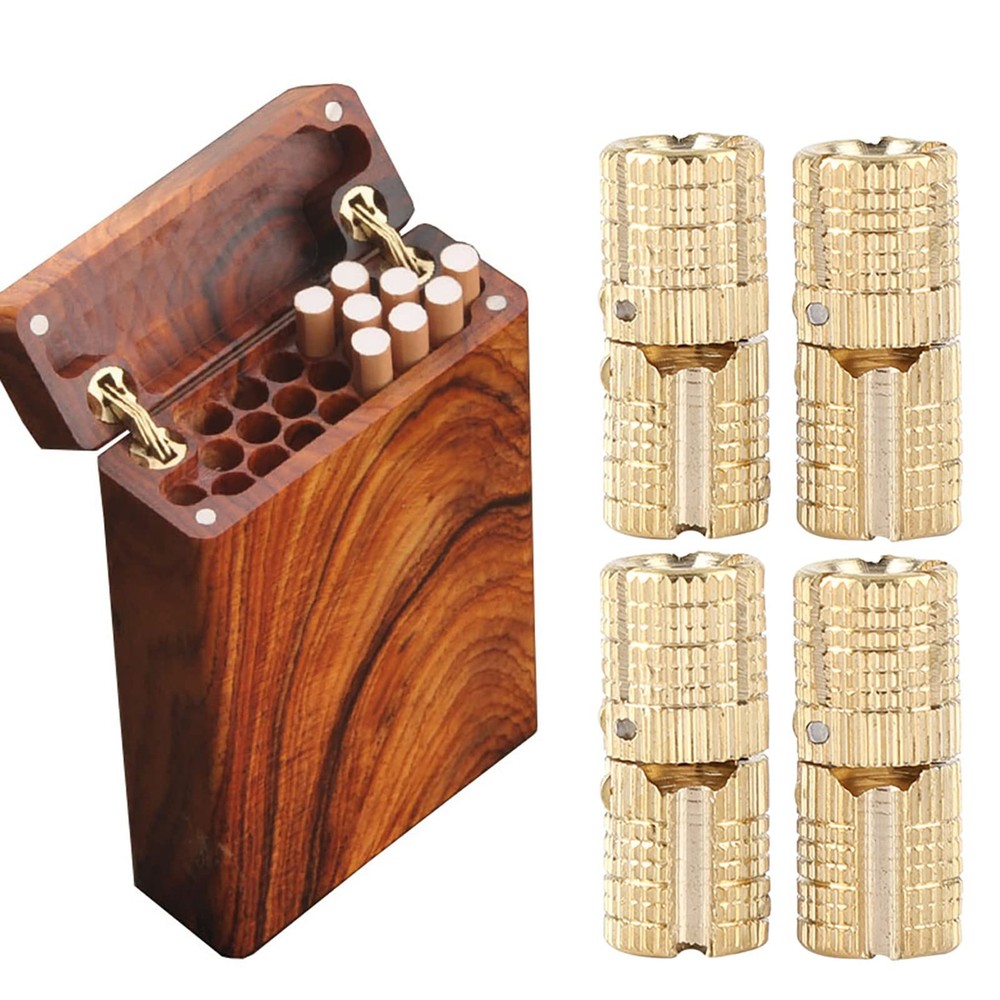 4Pcs/Pack 8mm Barrel Hinge, Box Hinges,Hidden Brass Barrel Hinges Concealed B...