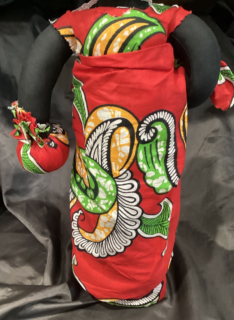 TALL AFRICAN SAHAHA MOTHER N BABY DOLL CLOTH TRIBAL DRESS 16”T W BASKET N BEADS