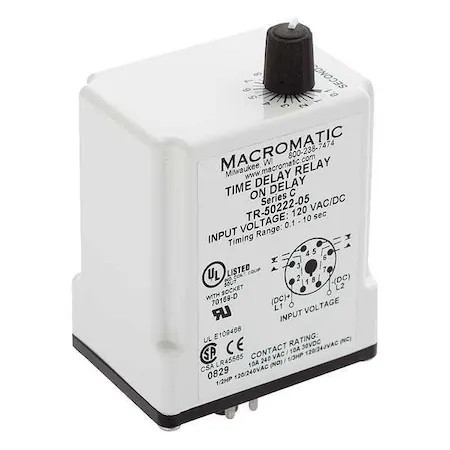 Macromatic Tr-50226-14 Single Function Time Delay Relay, Octal, On Delay, 1