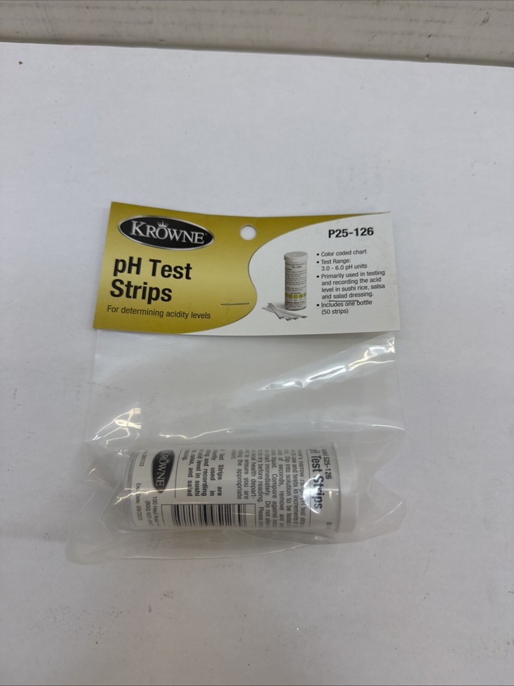 Krowne P25-126 pH test strips, acidity (pH) levels