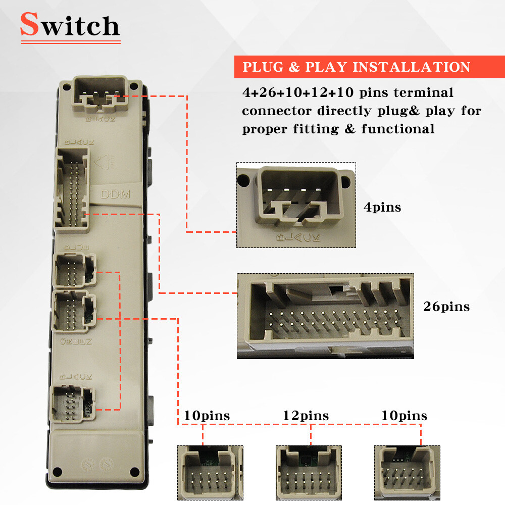 15883322 Driver Side Master Power Window Switch For Chevy GMC Silverado 03-07