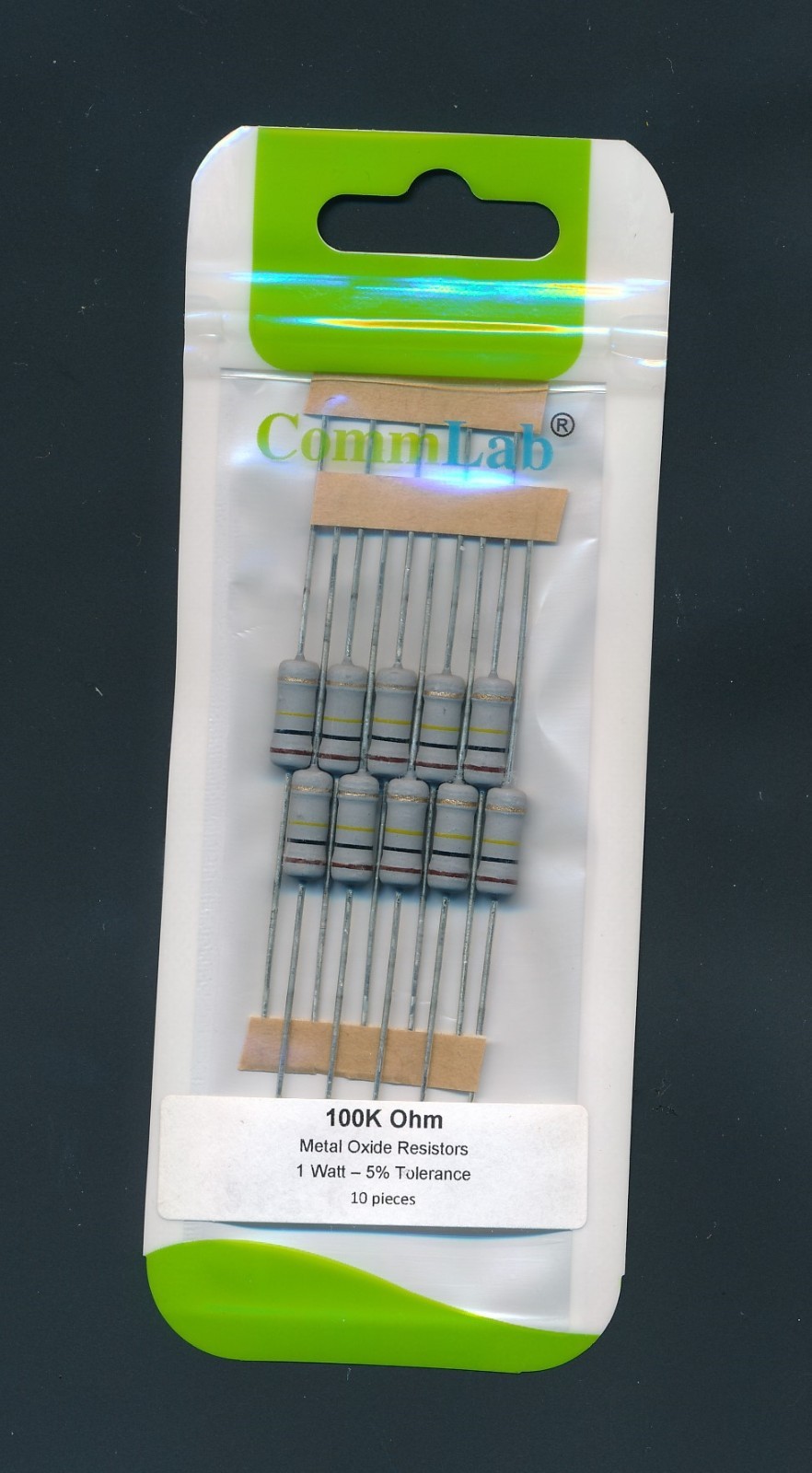 1W Metal Oxide Resistor 10 Pack 0.33-2.2M ohm PREMIUM 5% 1 Watt You choose Value