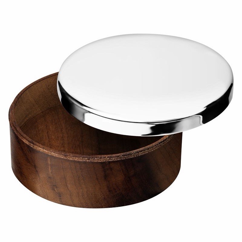 CHRISTOFLE B04255175 LARGE ROUND BOX UNI SILVER PLATED 5 in.