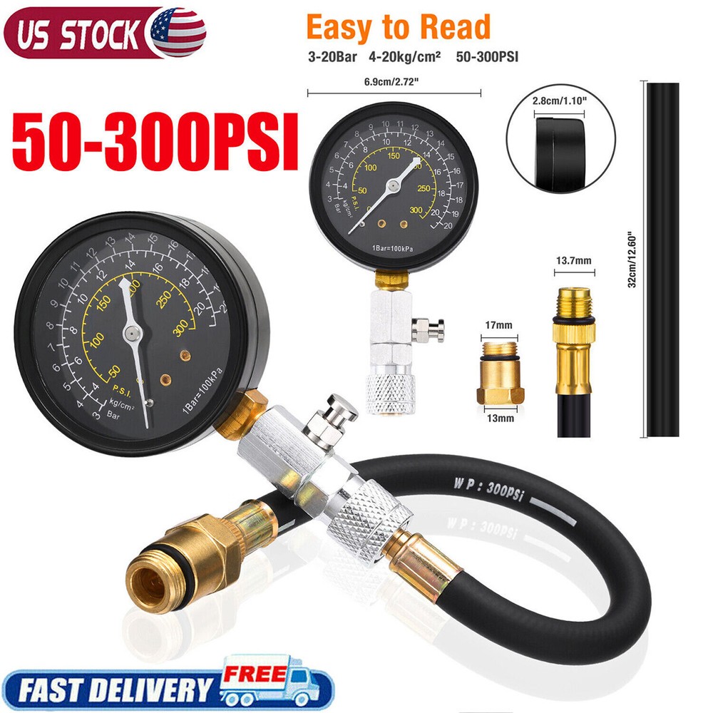 Engine Cylinder Compression Gauge Tester Kit Gas Engine Diagnostic Testing Tool