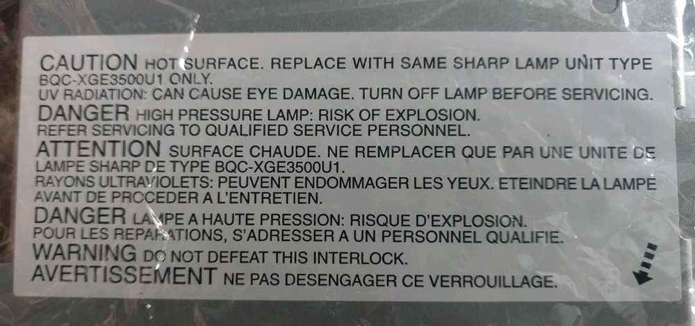 Sharp BQC-XGE3500U1 Replacement Lamp Bulb Unit for LCD Projector XG-E3500U