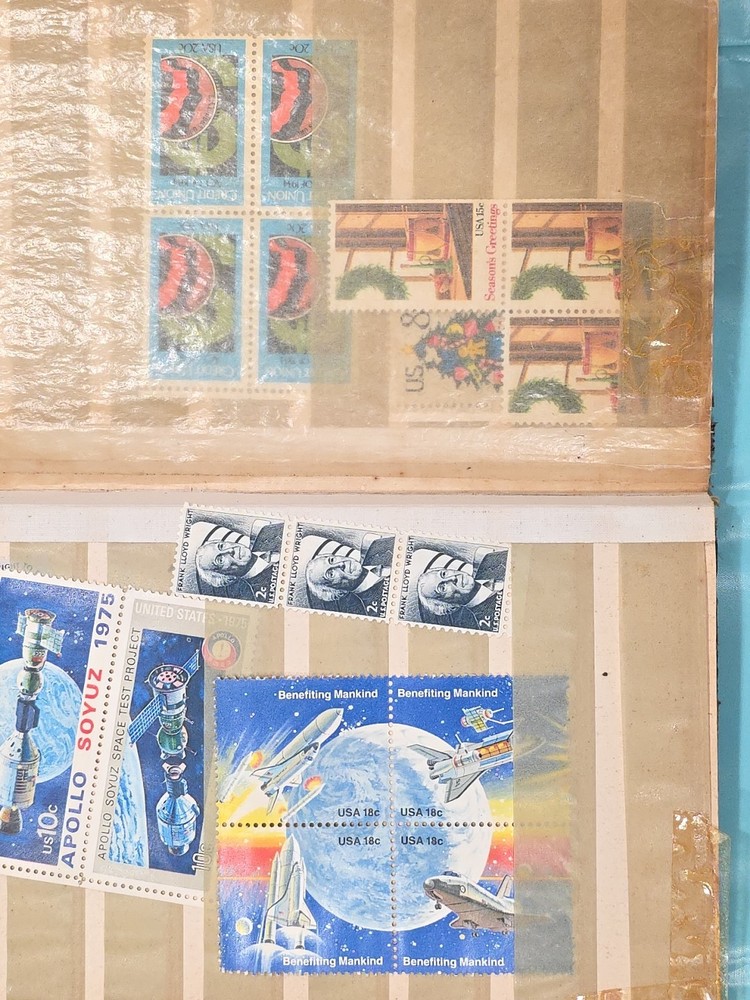 VINTAGE Stamp Album w/Stamps and Extra Airmail Stuff