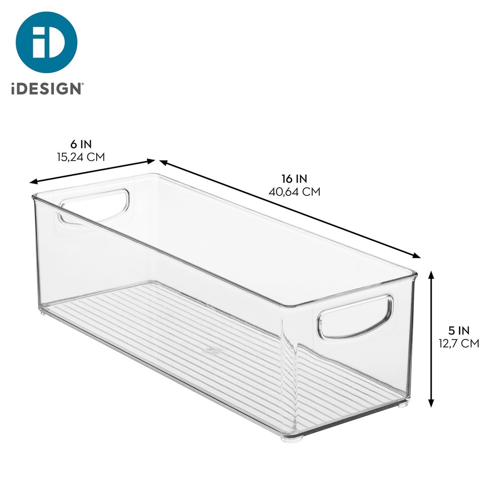 iDesign Plastic Stackable Pantry Bin - Storage Bin with Handles for Cabinets ...