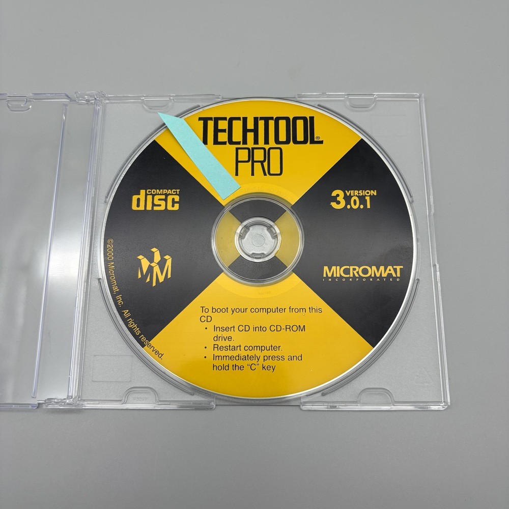 Vintage 2000 Micromat TechTool Pro 3.0.1 Utility CD-ROM Mac Diagnostic Software