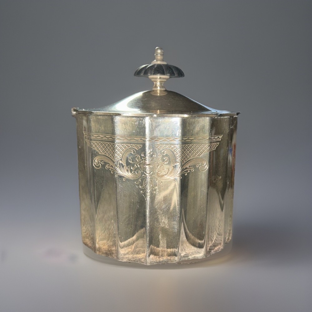 Beautiful Etched Silver Covered Dish, Lunt