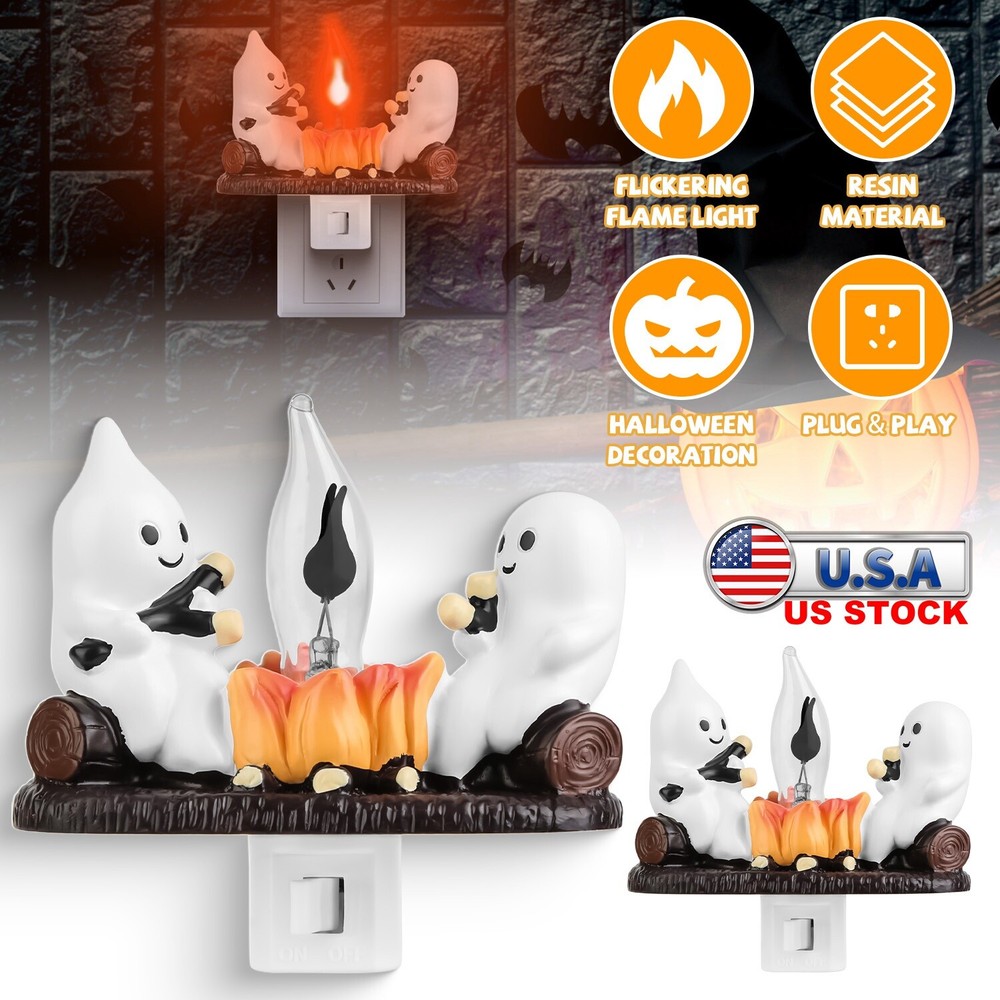 Campfire Flickering, Ghosts Campfire Flicker Flame Halloween Nightlight