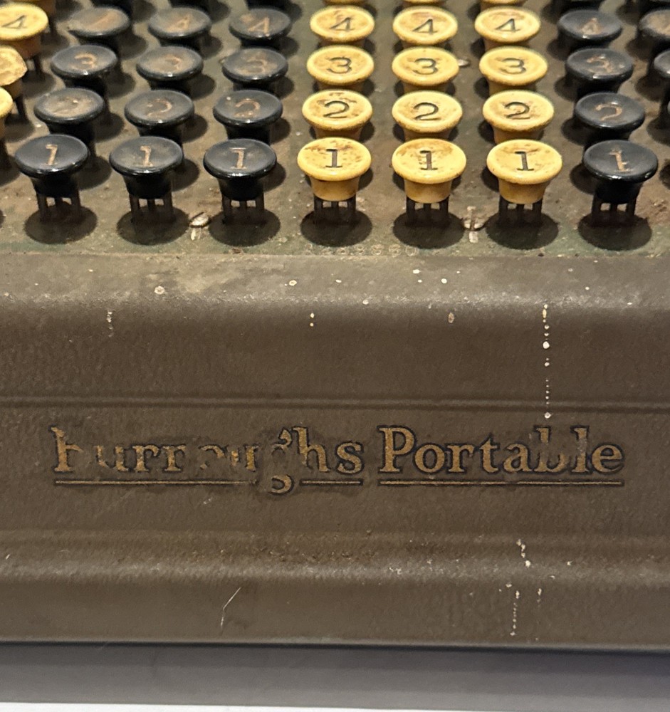 Burroughs Adding Machine Class 9 Portable Calculator 1920’s Vintage Read
