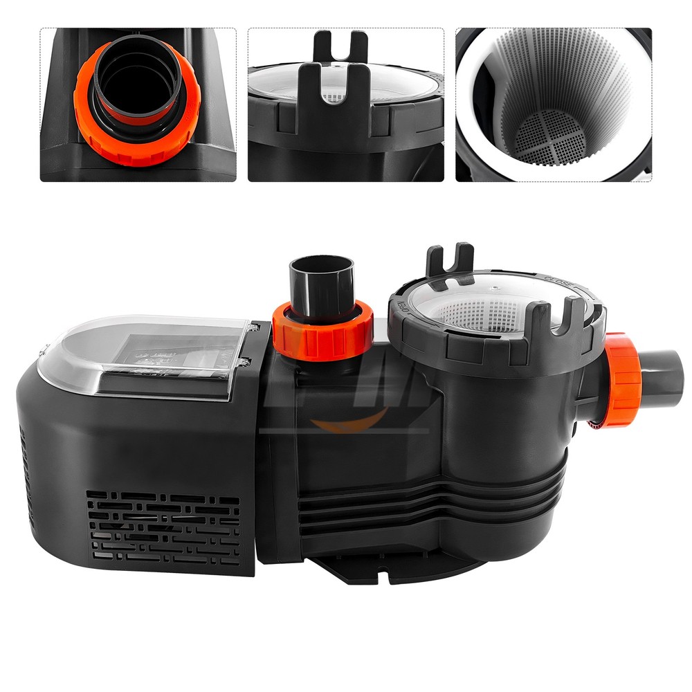 For Inground Pool 2.5HP Variable Speed High Flow Pump 10567GPH Energy Efficient