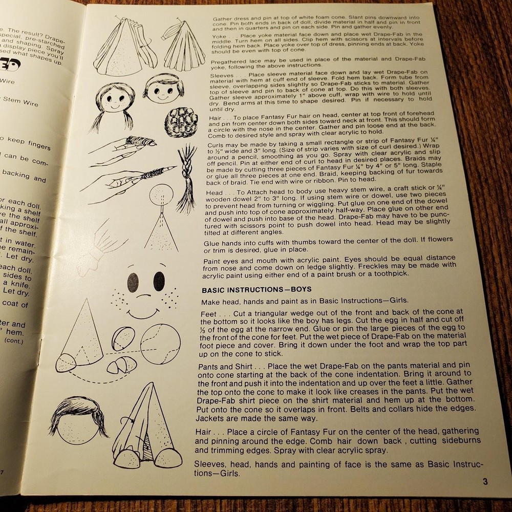 Mangelsen's Drape-Fab Dolls Craft Pattern Booklet 1975