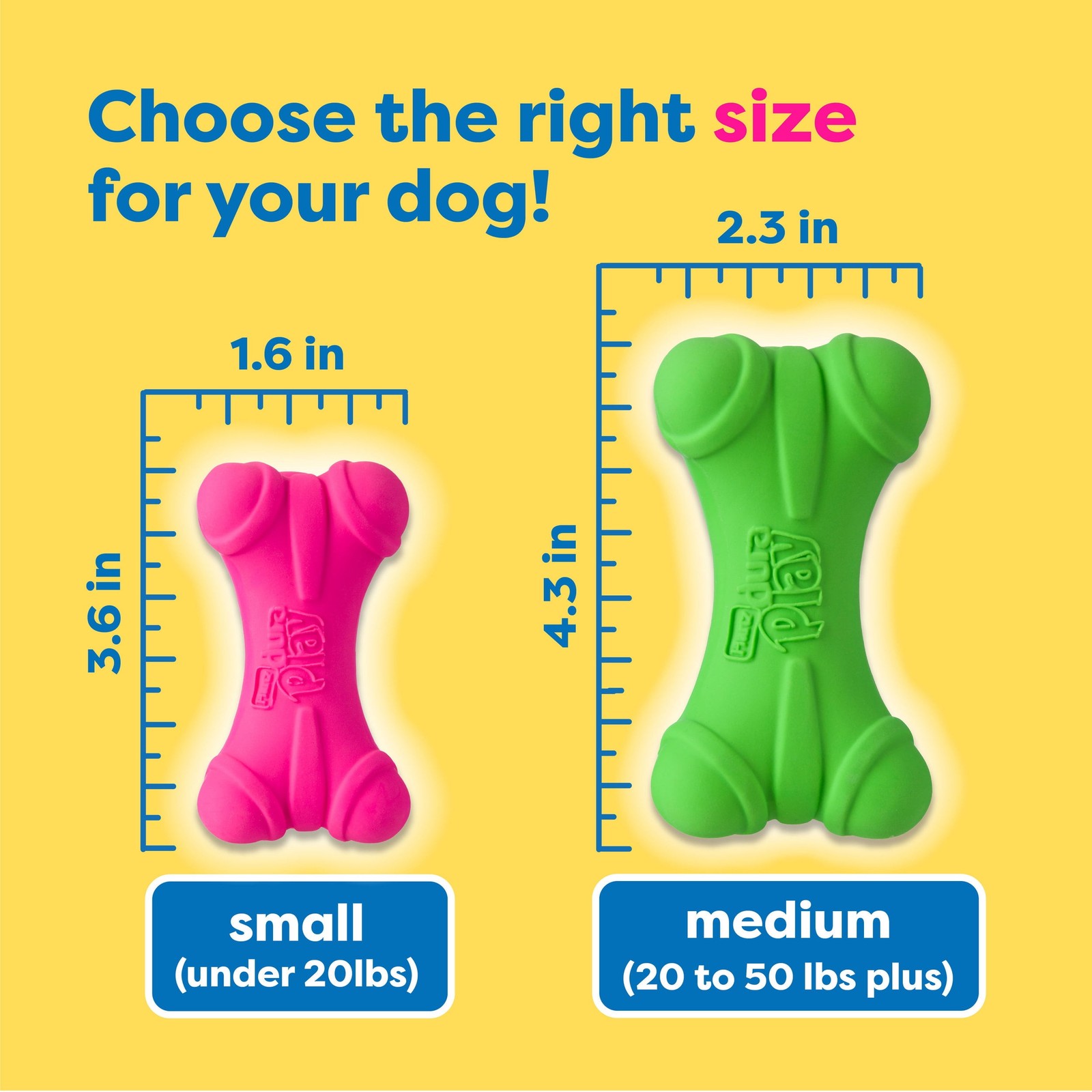 3 pack Dura Play Soft Dog Bone Toy Gentle Chewers Latex Assorted Colors