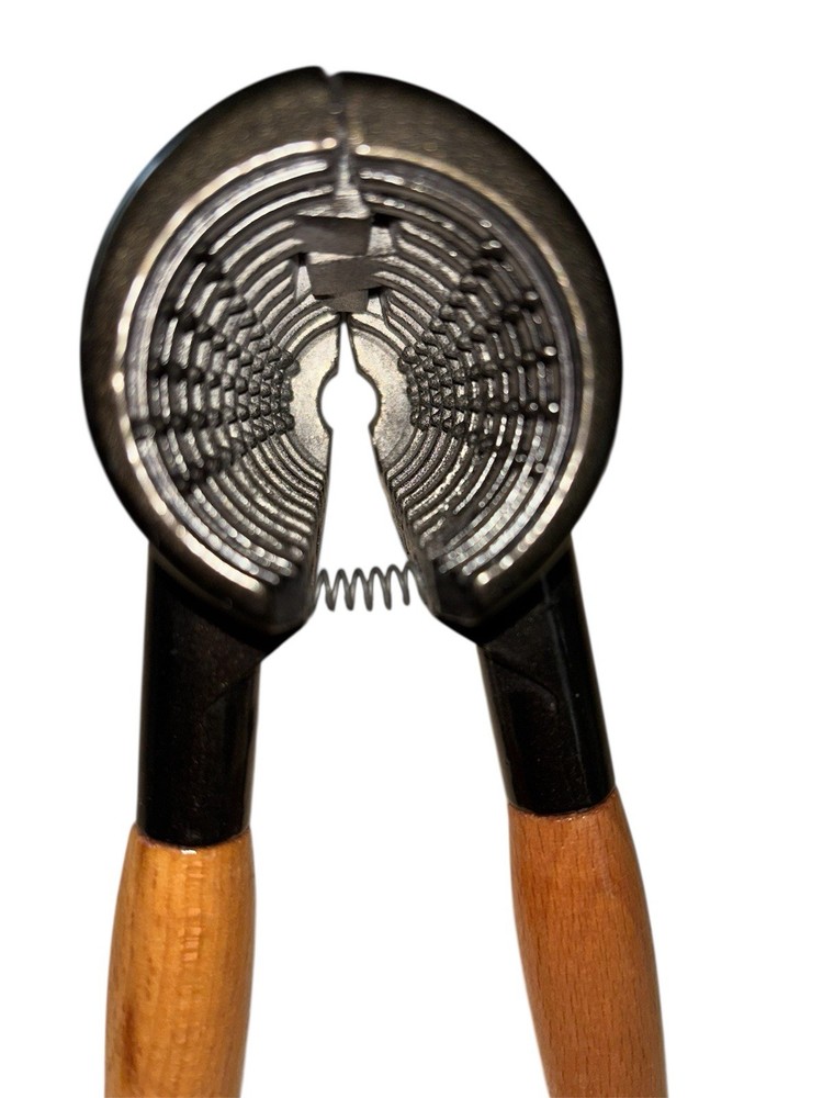 Walnut Cracker Nut Shell Cracker Tool 5” Light Wooden Handle Stainless Steel