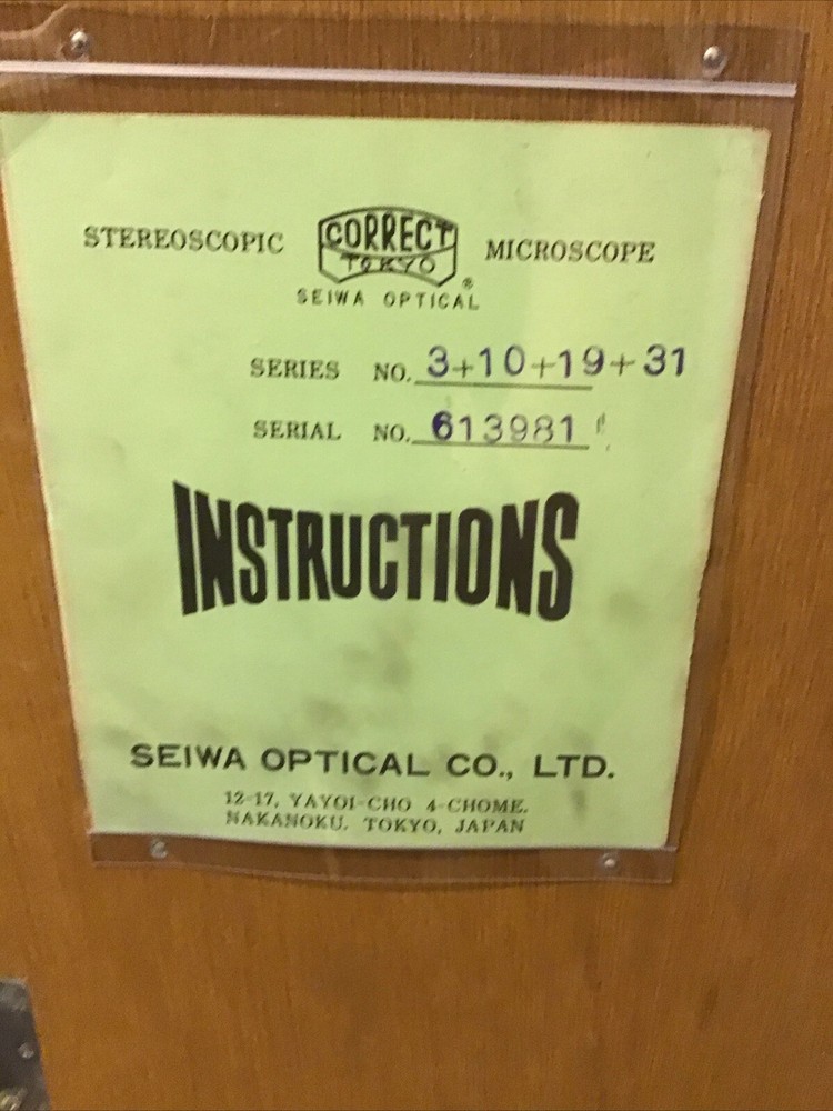 Seiwa Optical Stereoscopic Microscope