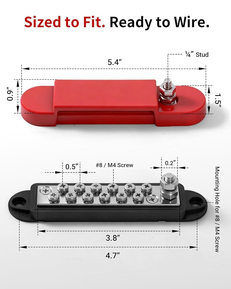 12V 150A Power Distribution Block – Your Essential Bus Bar Solution