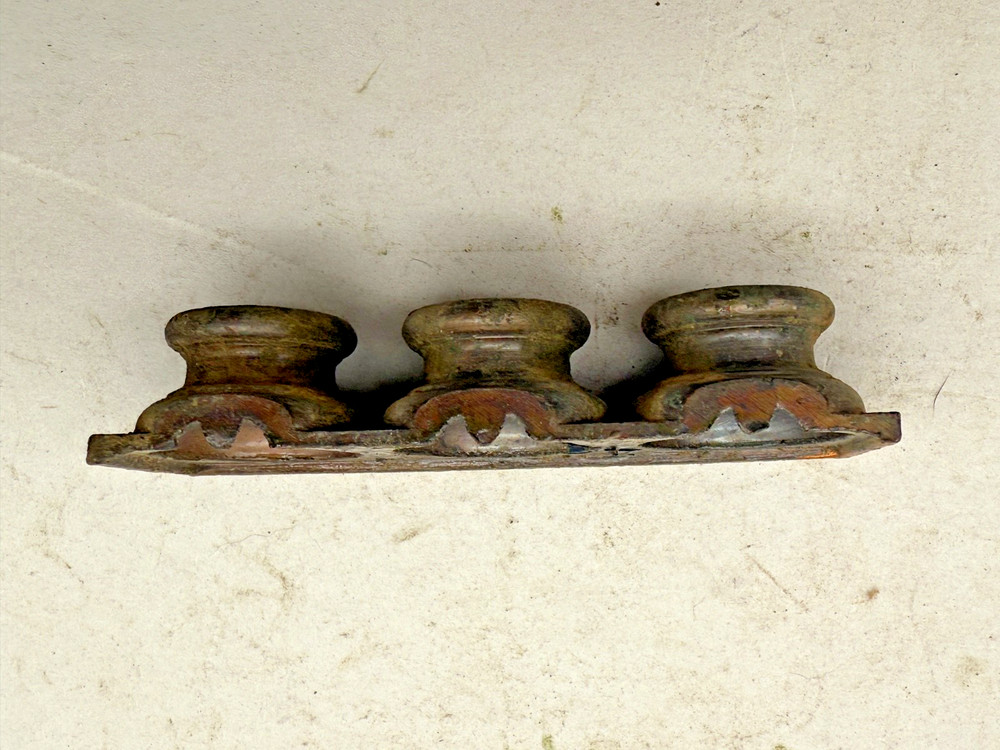 Bottom Triple Base Cast Metal Mantle Clock Column Post from Seth Thomas Clock