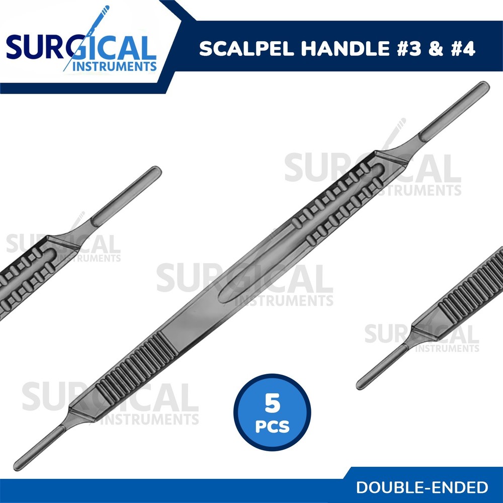 5 (BP Handle) Scalpel Handle No. 3 & 4, Double Ended, Stainless Steel German Gr
