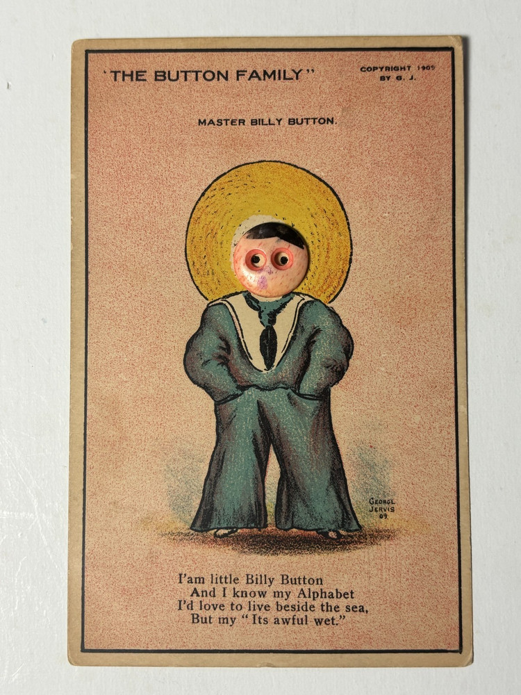 Postcard Button Face Button Family ~Master Billy Button ~ George Jervis