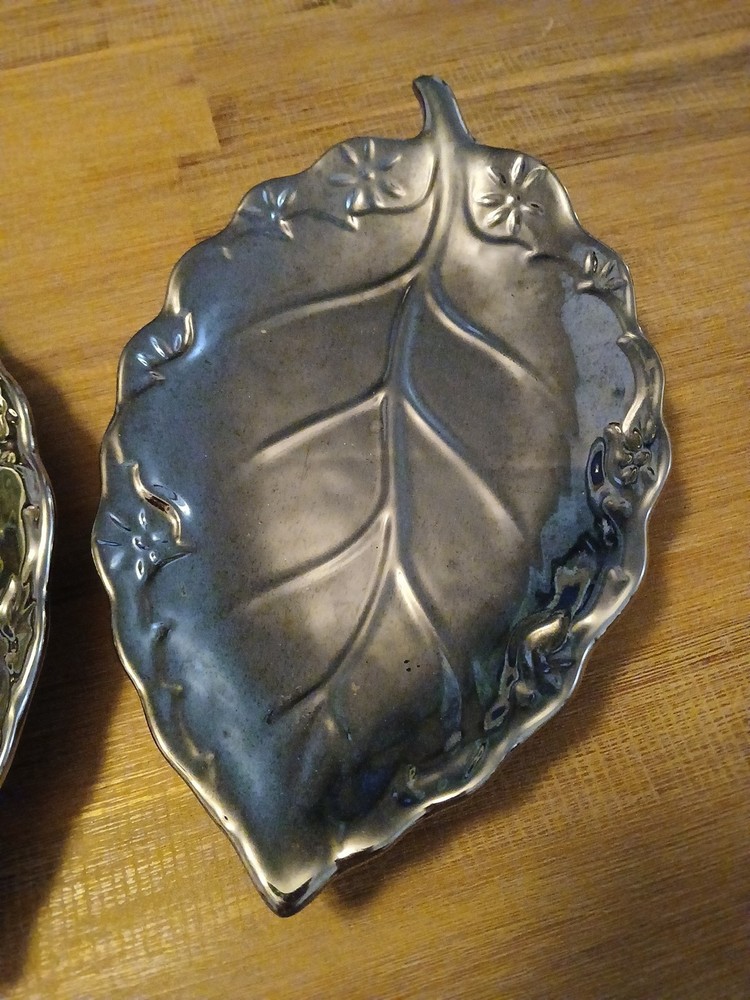 Chrome Plated Leaf Shape Serving Platter Tray