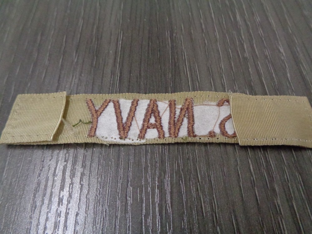 US NAVY ID TAPE BDU DESERT STORM PATCH TAN / DESERT PATCH USED