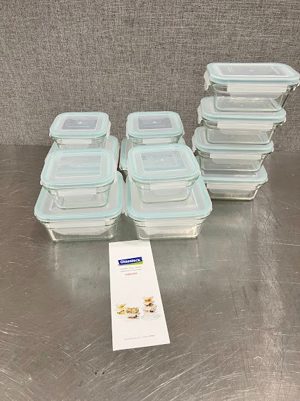 GLASSLOCK 24 Piece Oven Microwave Safe Glass Food Storage Containers Set w/Lids