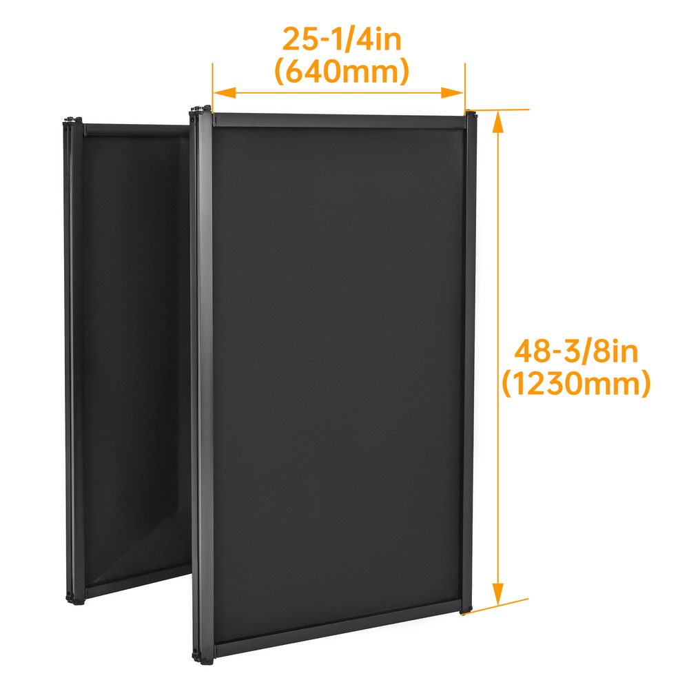 DJ Foldable Booth Panels 4-Panel Black Portable Facade Event Booth Panels