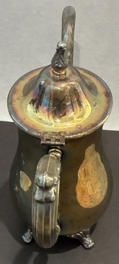 Vintage Oneida Footed Silver Plated Tea Pot/Coffee Pot 11”