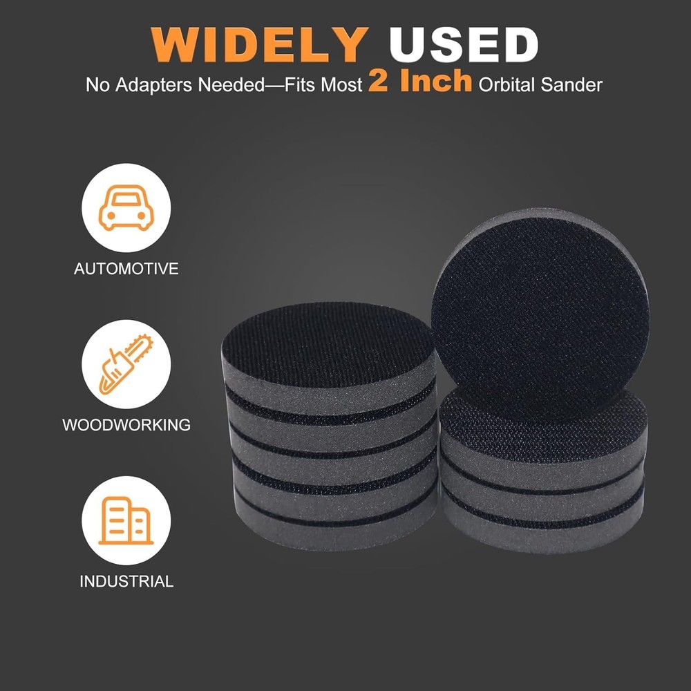 2 Inch Interface Pad: 9 Pack Hook & Loop Foam Sanding Discs Backing Pads Repl...