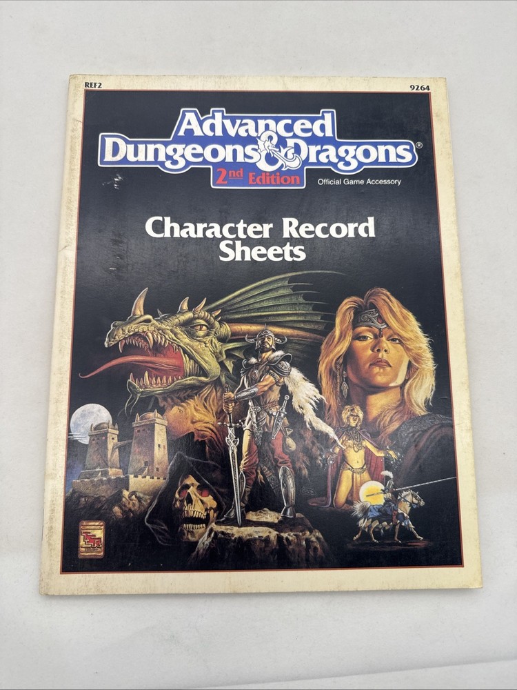 TSR Advanced D&D Dungeons and Dragons 2nd Ed Character Record Sheets
