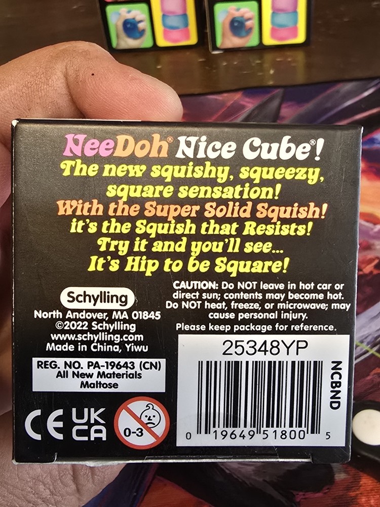 Nee Doh Nice Cube - Super Solid Squish 3pc Set (Blue, Pink, Purple) *SHIPS FREE*