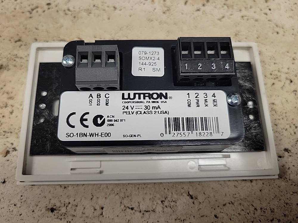 Lutron SO-1BN-WH-E00 Sigle button Wall Station.