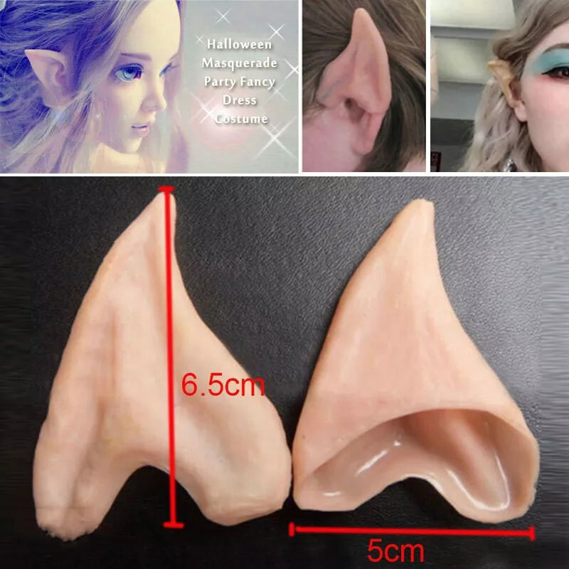 Elf Ears Fairy Cosplay Prosthetic Pair Tan Pale Brown New