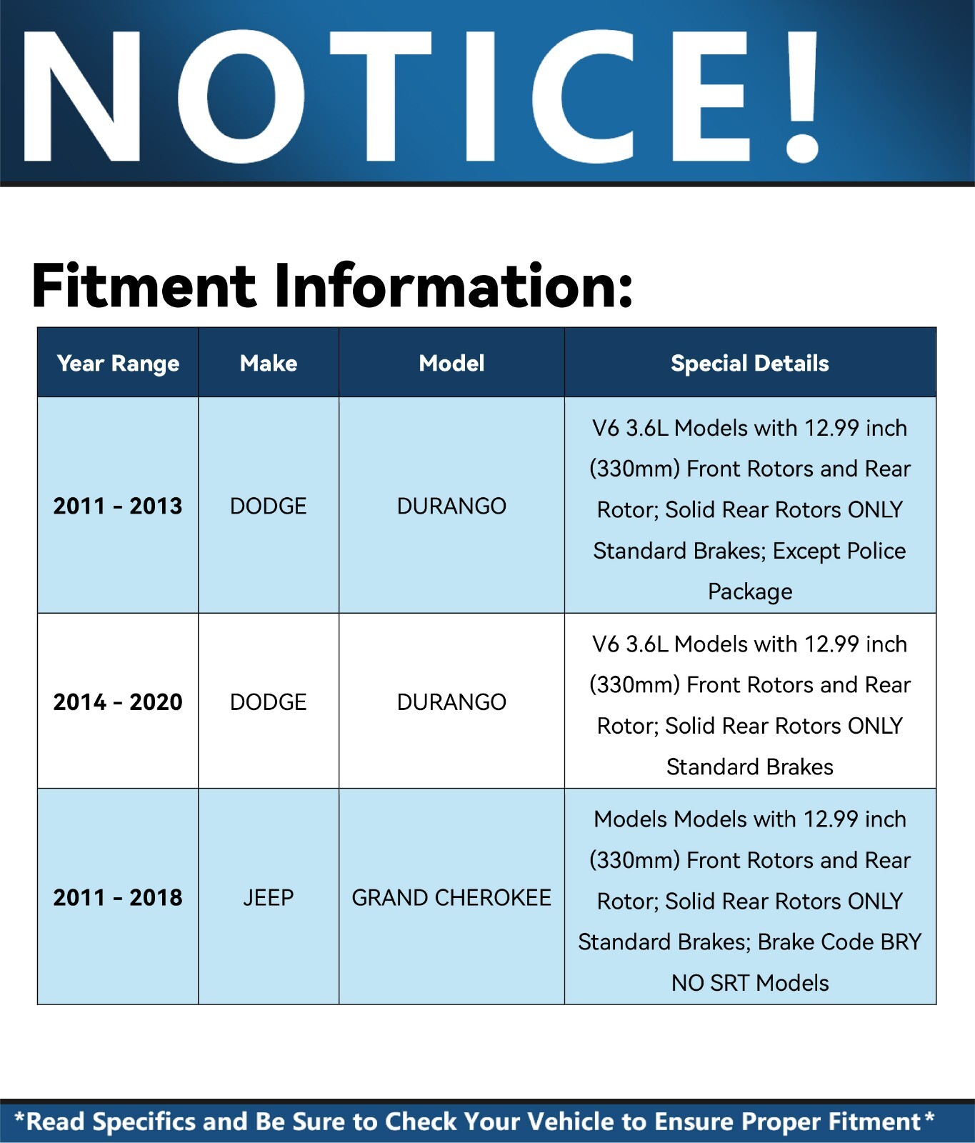 For 2011-2018 Dodge Durango Grand Cherokee Front Rear Drilled Rotors Brakes Pads