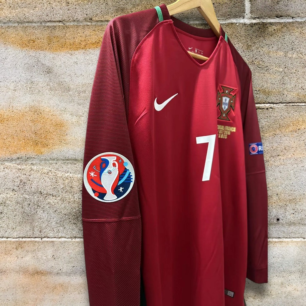 Cristiano Ronaldo #7 Portugal 2016 Home Retro Jersey Long Sleeve