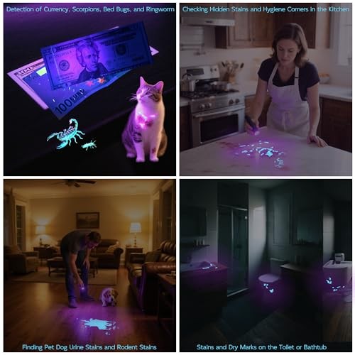 UV Flashlight Black Light–Small Portable Mini 12 LED Blacklight 1 pack,