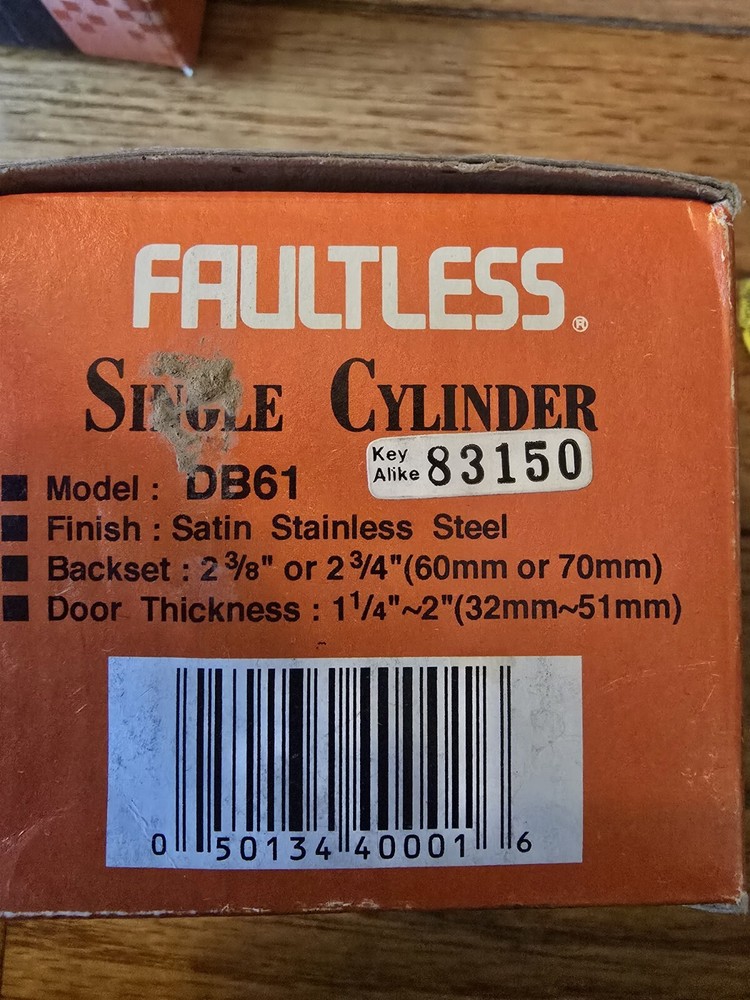 Faultless Deadbolt satin Finish Keyed 83150