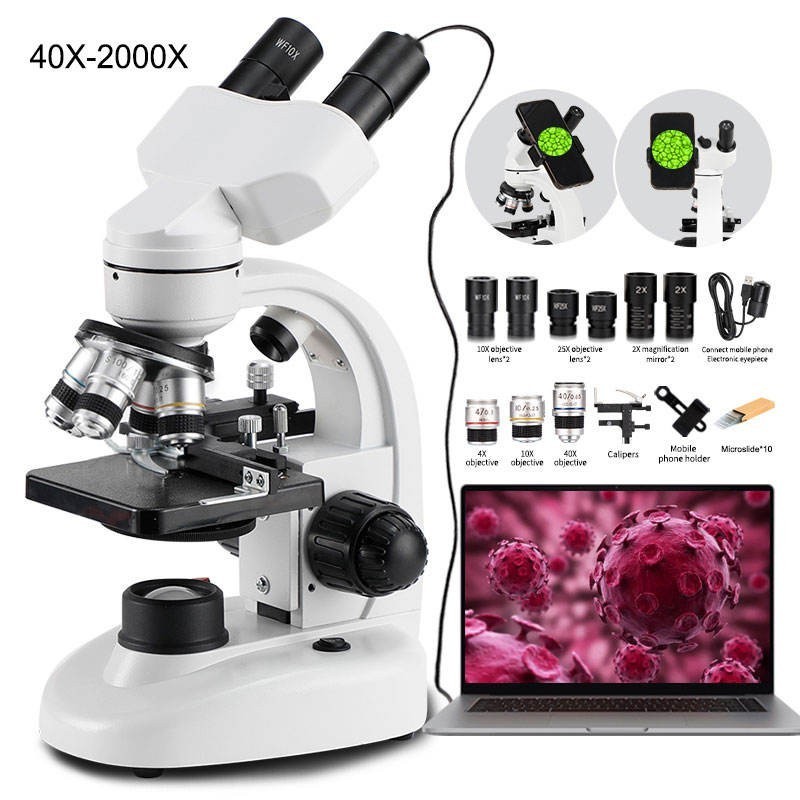 Professional binocular video LCD display digital microscope with electronic eyep
