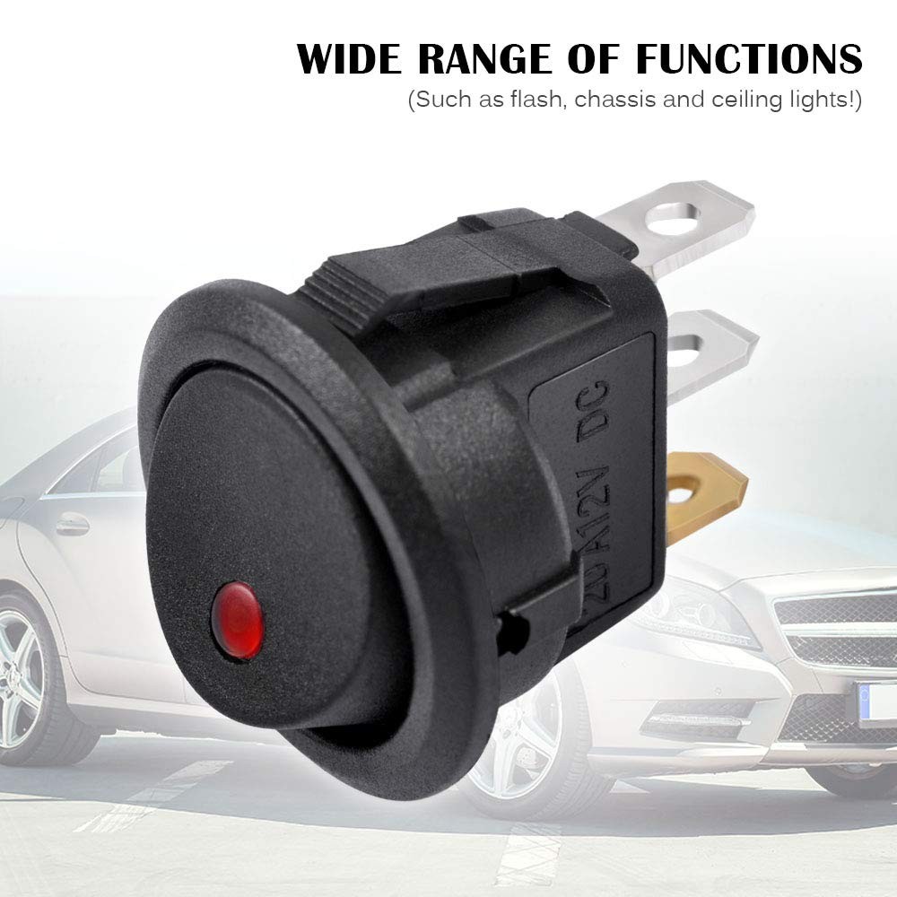 10pcs Car Truck Round Rocker Toggle Switch Light On-Off Control