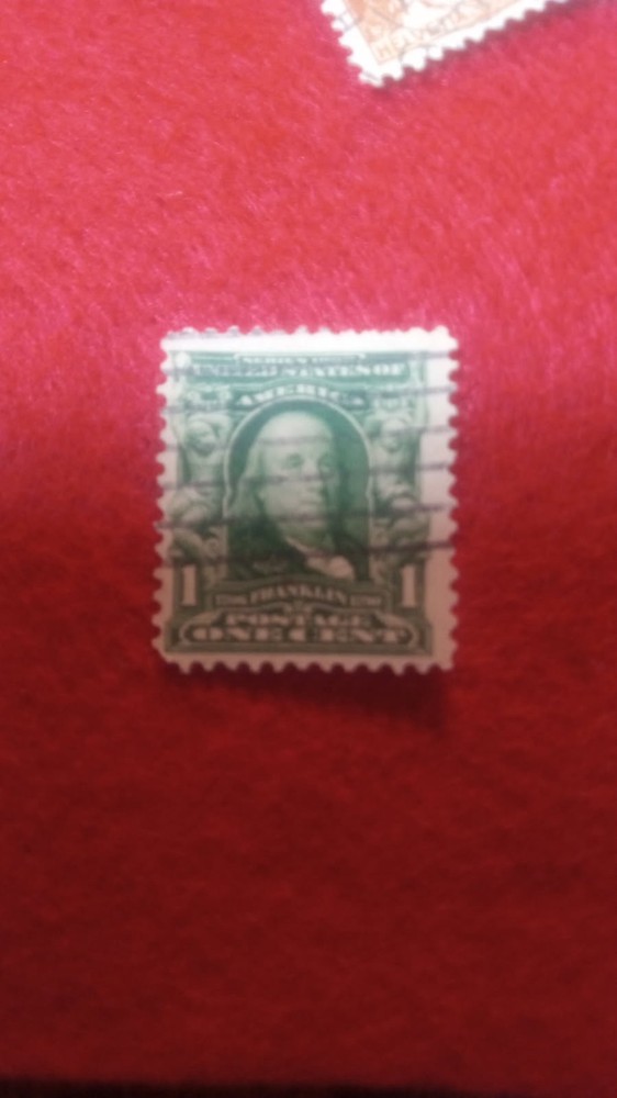 benjamin franklin 1cent stamp green
